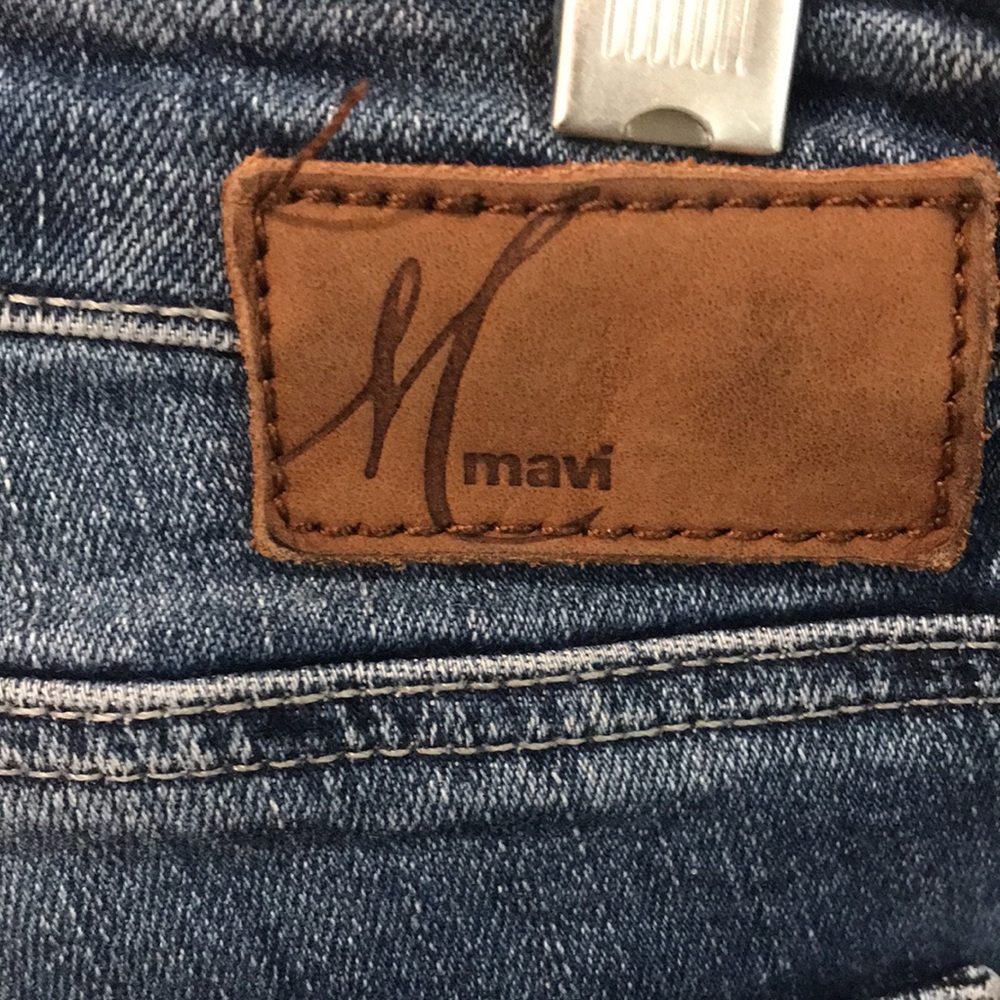 Mavis Boyfriend Jeans Womens 27 Blue Emma Raw Hem Caual Boho Designer Minimalist - Picture 5 of 11